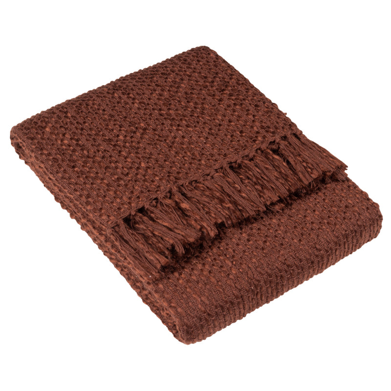 HÖEM Morni Woven Fringed Throw in Chestnut