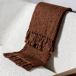 HÖEM Morni Woven Fringed Throw in Chestnut