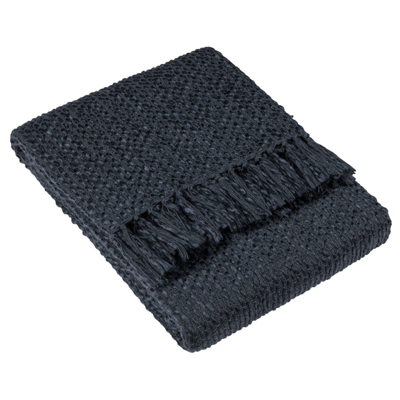 HÖEM Morni Woven Fringed Throw in Dusk