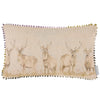Animal Beige Cushions - Moorland Stag Printed Feather Filled Cushions Natural Voyage Maison
