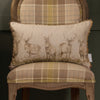 Animal Beige Cushions - Moorland Stag Printed Feather Filled Cushions Natural Voyage Maison