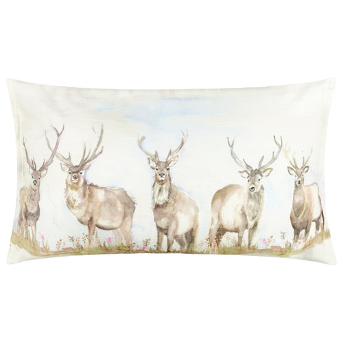 Check Brown Cushions - Moorland Stag Reversible Outdoor Cushion Cover Nut Voyage Maison