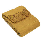 furn. Motti Woven Tufted Stripe Throw in Ochre