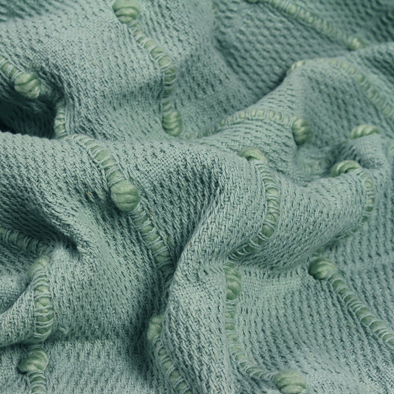 furn. Motti Woven Tufted Stripe Throw in Seafoam