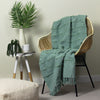 furn. Motti Woven Tufted Stripe Throw in Seafoam