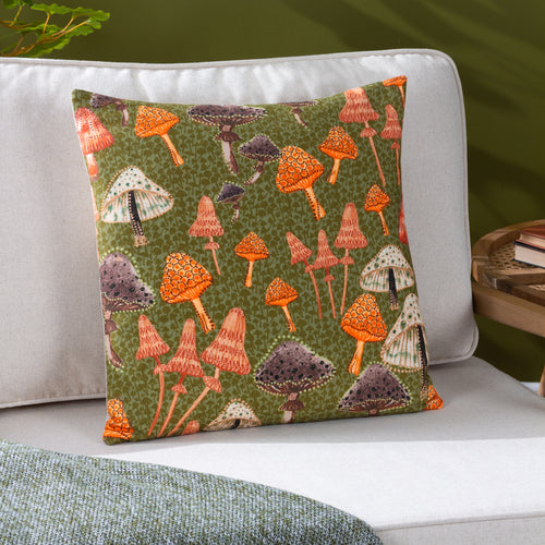 furn. Mushroom Fields Cushion Cover in Green