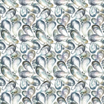 Voyage Maison Mussel Shells Printed Cotton Fabric in Slate