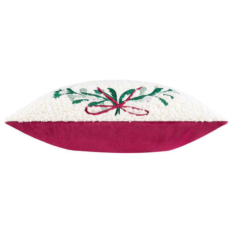  Multi Cushions - Mistletoe Wreath Embroidered Cushion Cover Multicolour Furn