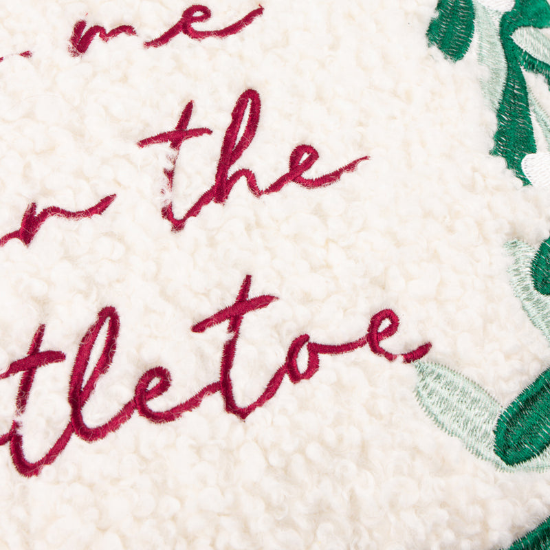  Multi Cushions - Mistletoe Wreath Embroidered Cushion Cover Multicolour Furn