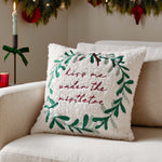  Multi Cushions - Mistletoe Wreath Embroidered Cushion Cover Multicolour Furn