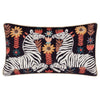 Animal Multi Cushions - Mirrored Zebra Embroidered Cushion Cover Multicolour Wylder