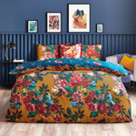 Floral Orange Bedding - Nadya Floral Duvet Cover Set Amber Furn