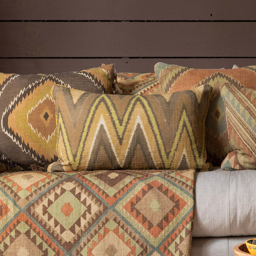 Geometric Beige Cushions - Navada Printed Cushion Cover Sepia Voyage Maison