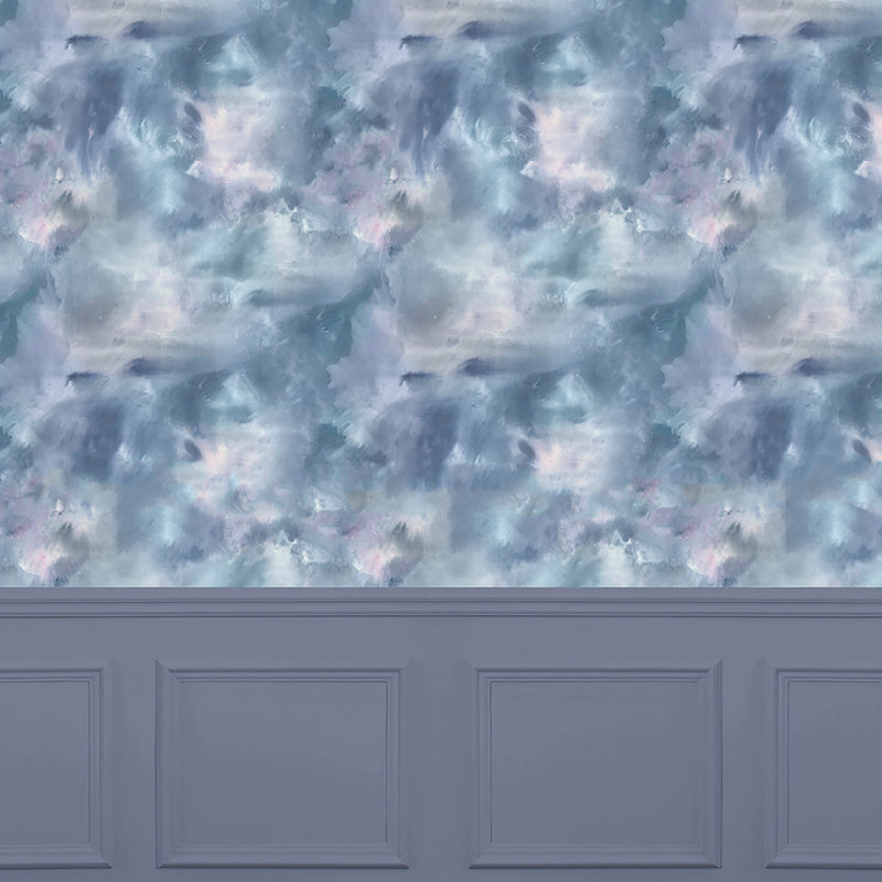 Voyage Maison Nebula 1.4m Wide Width Wallpaper in Sapphire