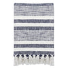 Striped White Throws - Neela Stripe Fringed Throw Natural/Navy Yard