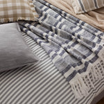 Striped White Throws - Neela Stripe Fringed Throw Natural/Navy Yard