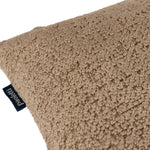 Plain Brown Cushions - Nellim Square Boucle Textured  Cushion Cover Biscuit Paoletti