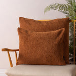 Paoletti Nellim Square Boucle Textured Cushion Cover in Rust