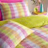 furn. Neola Abstract Neon Striped Duvet Cover Set in Fuchsia/Lime