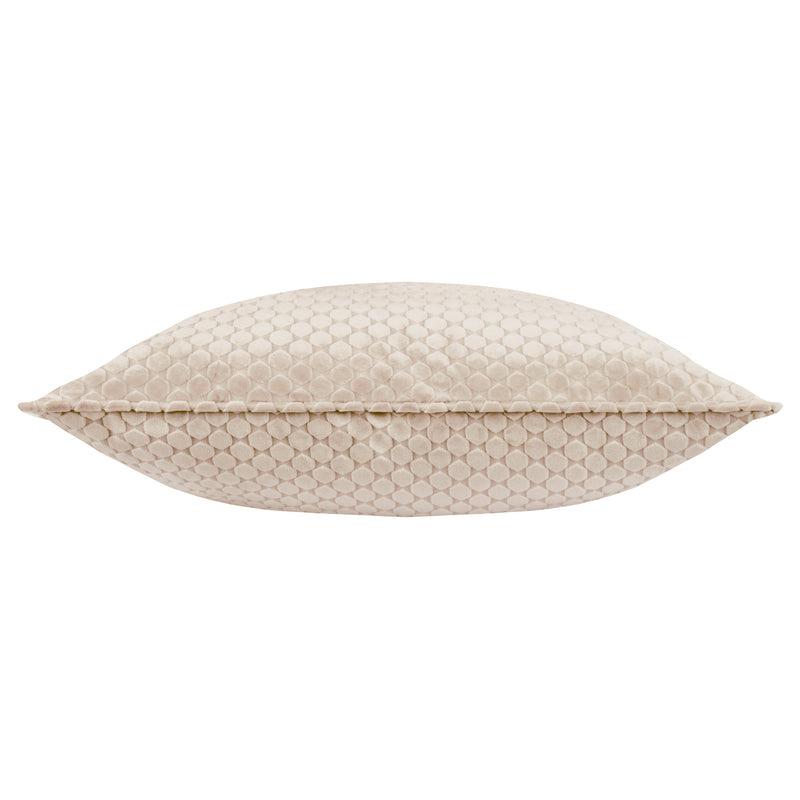 Geometric Cream Cushions - Neptune Velvet Cushion Cover Champagne Paoletti