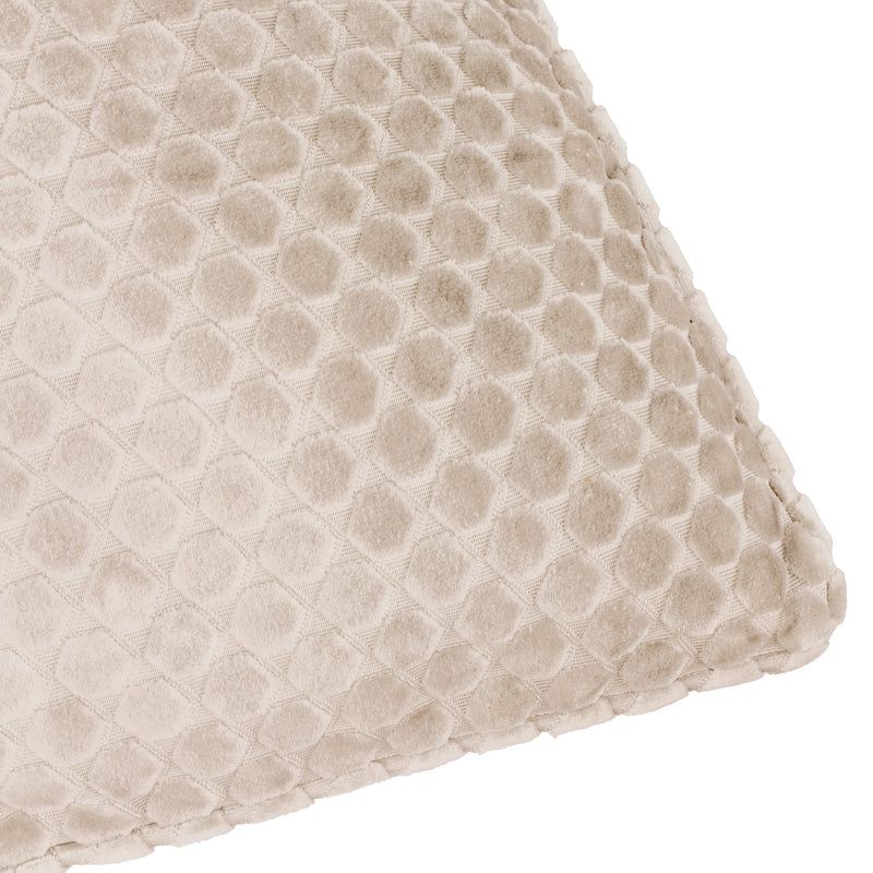 Geometric Cream Cushions - Neptune Velvet Cushion Cover Champagne Paoletti