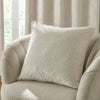 Geometric Cream Cushions - Neptune Velvet Cushion Cover Ivory Paoletti
