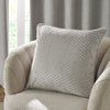Geometric Grey Cushions - Neptune Velvet Cushion Cover Silver Paoletti