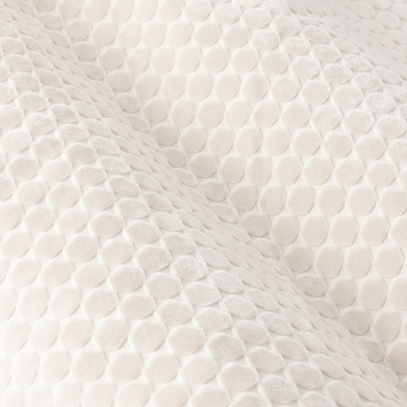 Geometric Cream Curtains - Neptune Velvet Room Darkening Eyelet Curtains Ivory Paoletti