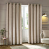 Geometric Cream Curtains - Neptune Velvet Room Darkening Eyelet Curtains Champagne Paoletti