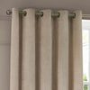 Geometric Cream Curtains - Neptune Velvet Room Darkening Eyelet Curtains Champagne Paoletti