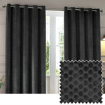  Curtains - Neptune  Eyelet Curtains Charcoal Paoletti