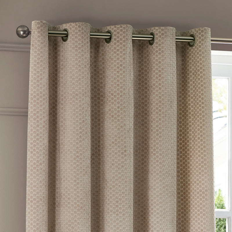  Curtains - Neptune  Eyelet Curtains Champagne Paoletti