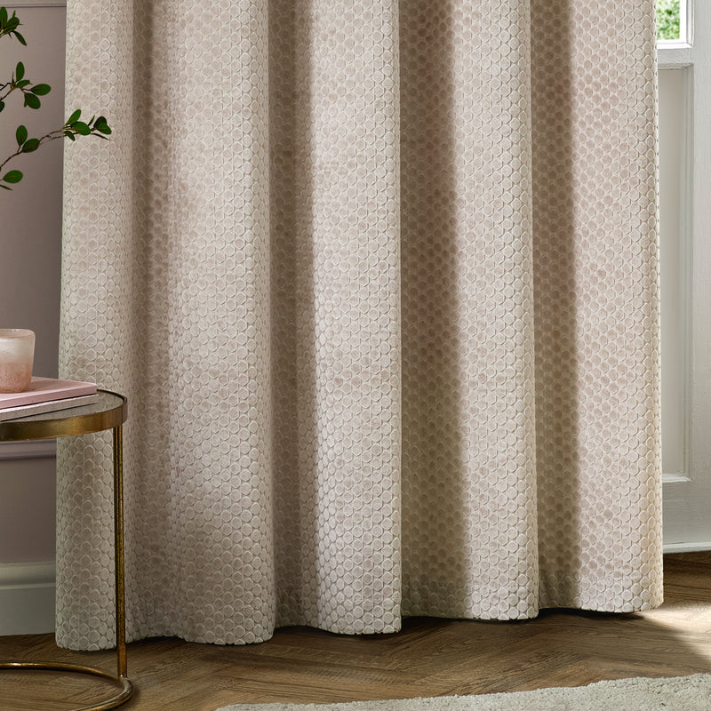  Curtains - Neptune  Eyelet Curtains Champagne Paoletti