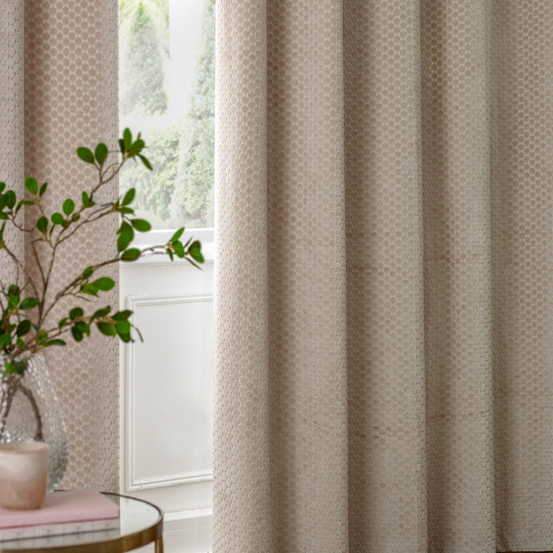  Curtains - Neptune  Eyelet Curtains Champagne Paoletti