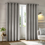  Curtains - Neptune  Eyelet Curtains Silver Paoletti