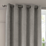  Curtains - Neptune  Eyelet Curtains Silver Paoletti