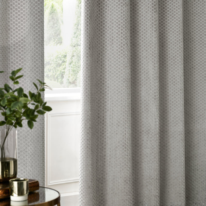  Curtains - Neptune  Eyelet Curtains Silver Paoletti