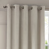 Geometric Cream Curtains - Neptune Velvet Room Darkening Eyelet Curtains Ivory Paoletti
