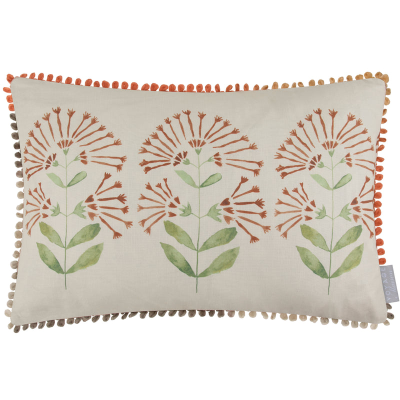 Abstract Orange Cushions - Neri Printed Feather Filled Cushion Terracotta Voyage Maison