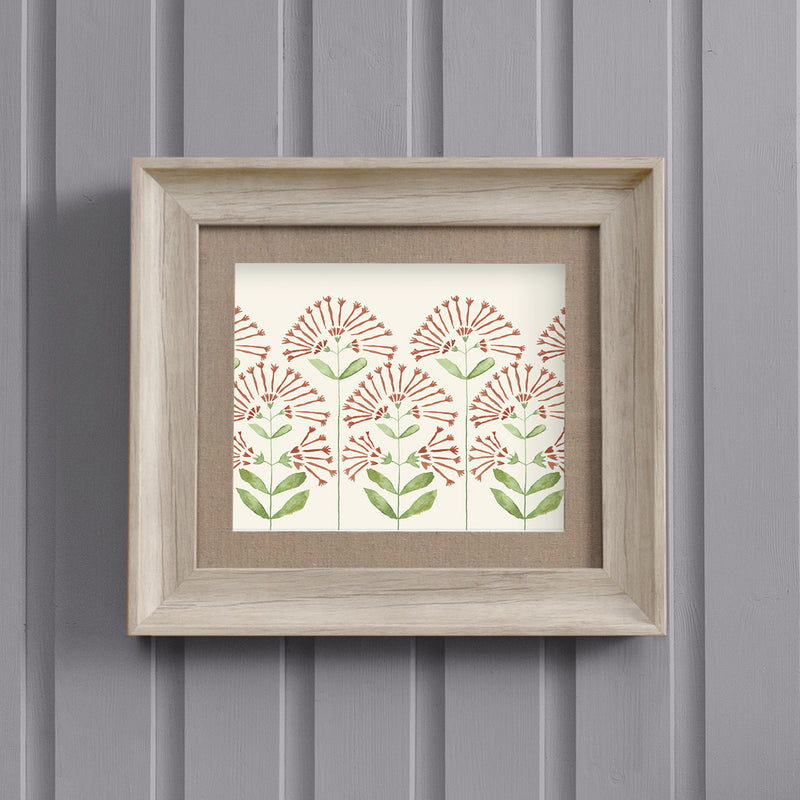 Neri Framed Print Birch/Terracotta