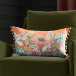 Floral Orange Cushions - Nesidora Printed Cushion Cover Rust Voyage Maison