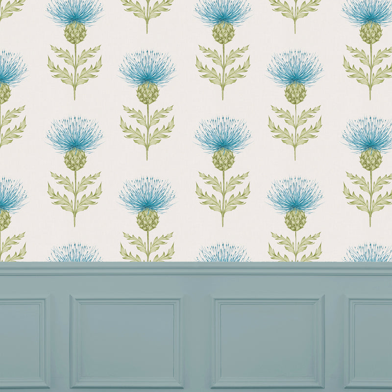 Voyage Maison Nessy 1.4m Wide Width Wallpaper in Large Azure