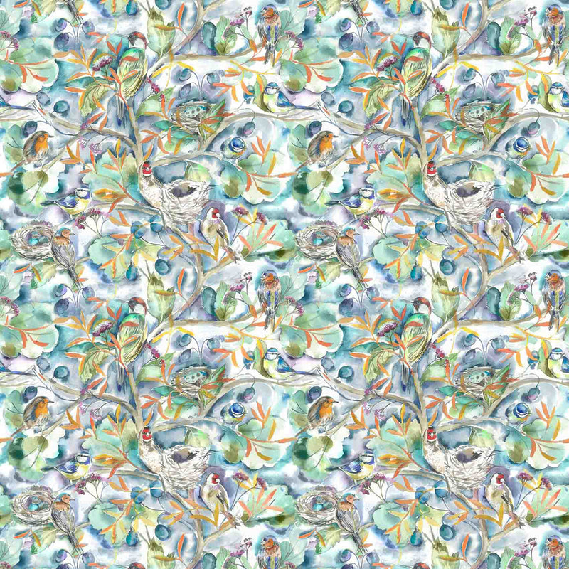 Voyage Maison Nesting Printed Cotton Fabric in Blue/Green