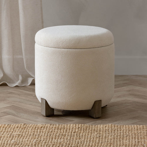 Plain Cream Furniture - Neven Storage Footstool Ecru Yard