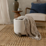 Plain Cream Furniture - Neven Storage Footstool Ecru Yard