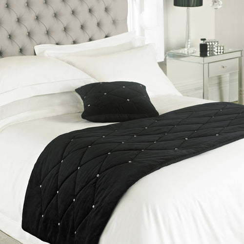 Paoletti New Diamante Bed Runner in Black