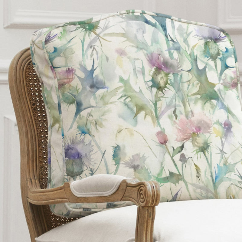 Floral Beige Furniture - Cirsium Florence Chair Cover Damson Voyage Maison