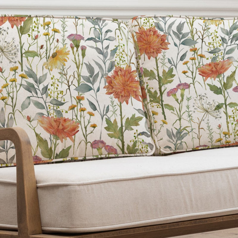 Floral Beige Furniture - Delamere Idris 2 Seater Chair Cover Linen Voyage Maison
