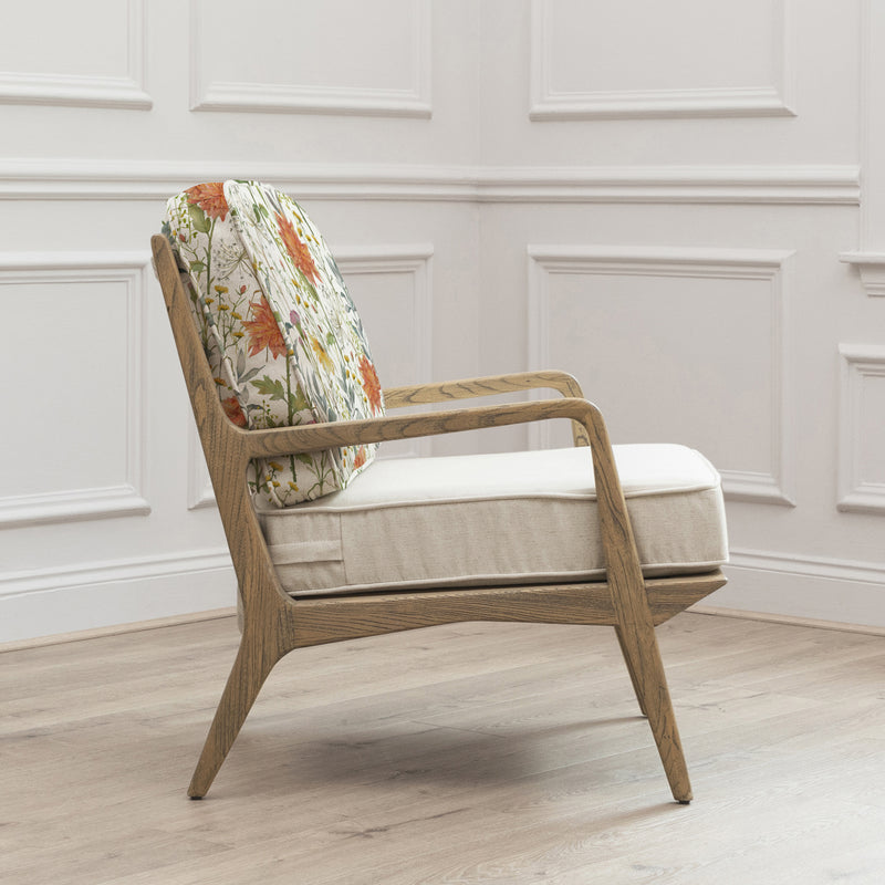 Floral Orange Furniture - Delamere Printed Idris Chair Linen Voyage Maison