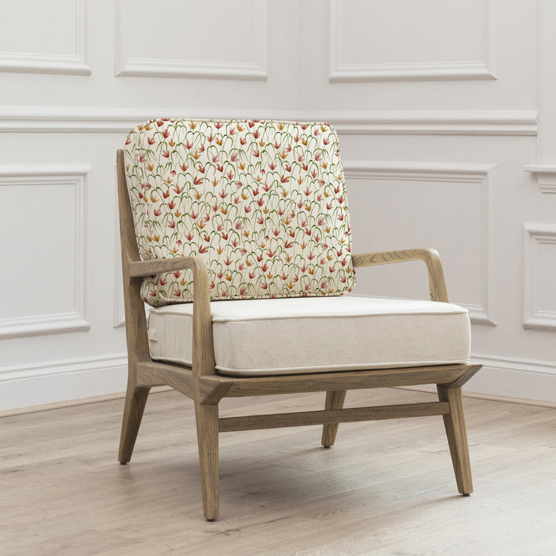 Floral Orange Furniture - Fresia Printed Idris Chair Linen Voyage Maison